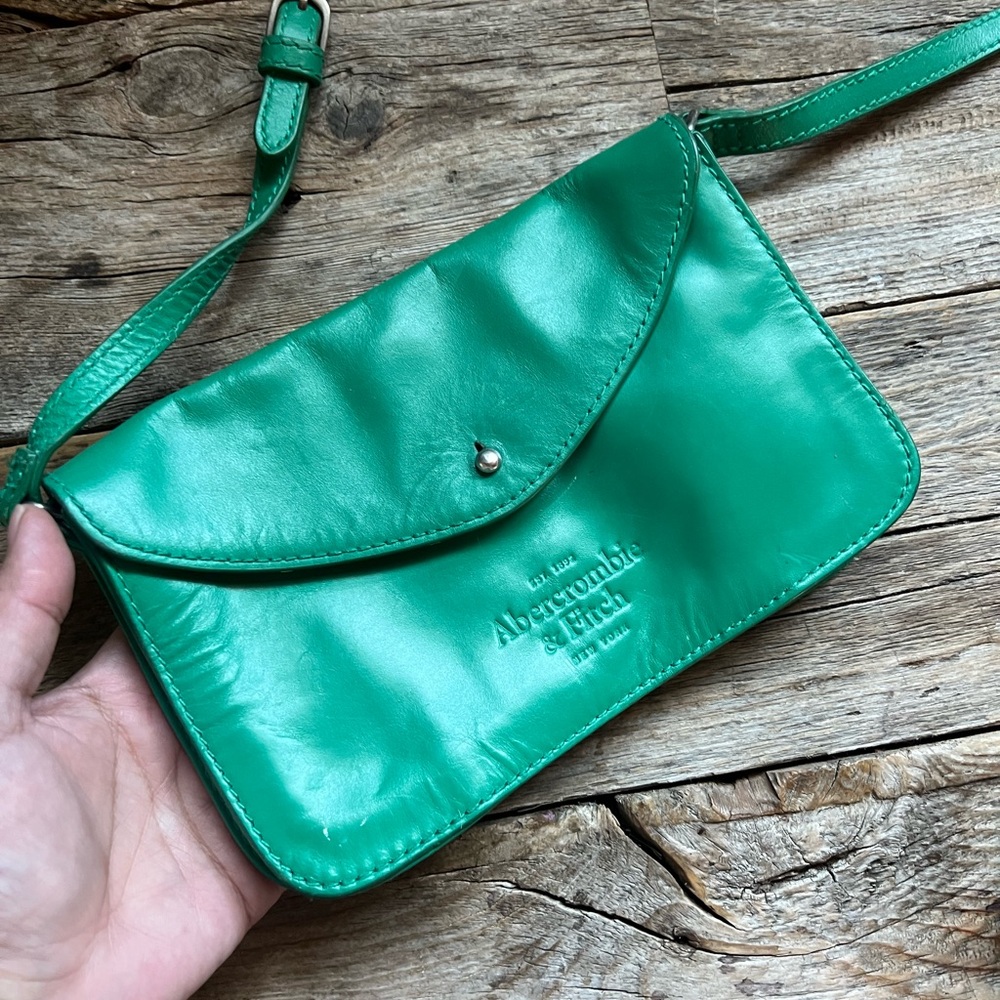 Abercrombie & Fitch Green Leather Crossbody Bag